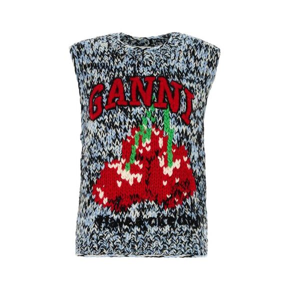 Ganni Women Multicolor Wool Oversize Vest